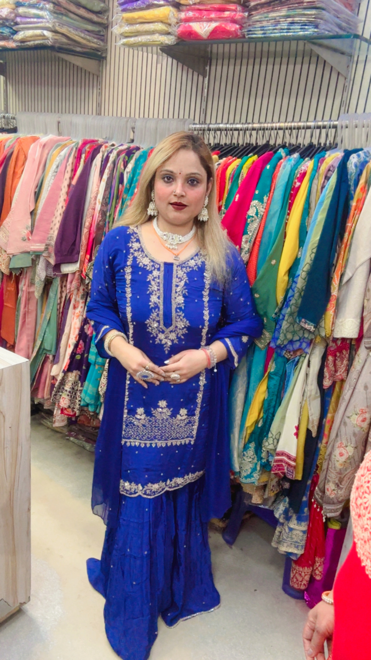 Luxury Chinon Sharara Suit for Weddings & Celebrations