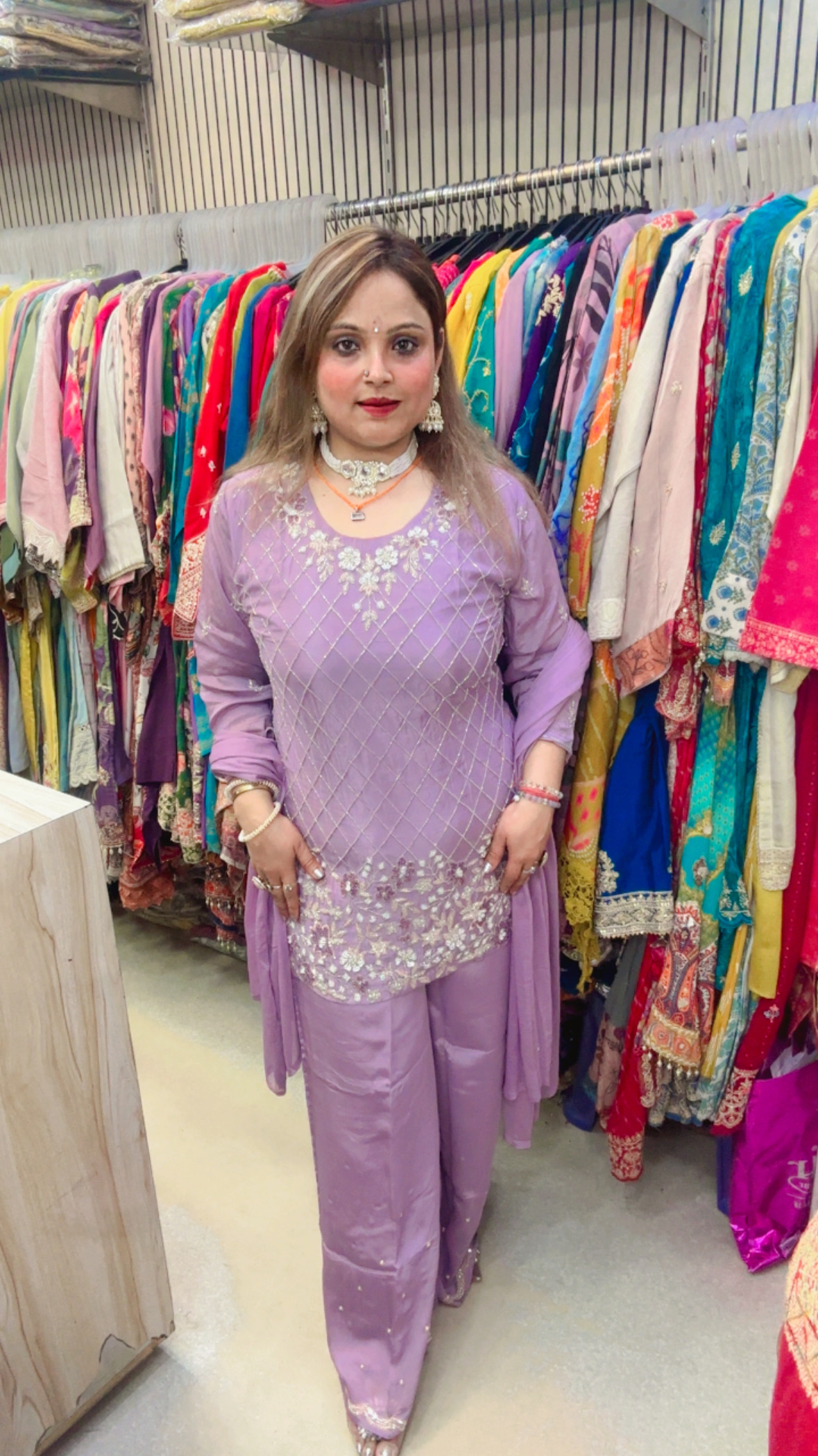 Chinon Co-Ord Set with Heavy Embellished Work & Pure Chiffon Dupatta