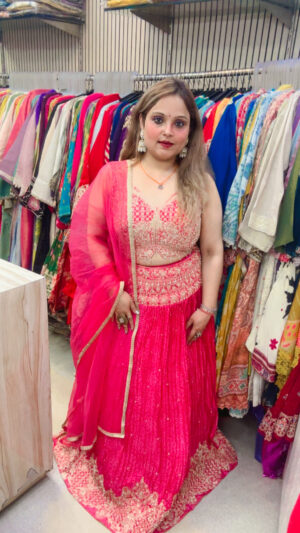 Pure Silk Bandhej Print Lehenga with Heavy Work Choli & Net Dupatta