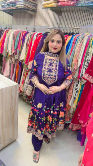 Pure Crepe Farshi Salwar Suit with Digital Print, Heavy Work & Dupatta