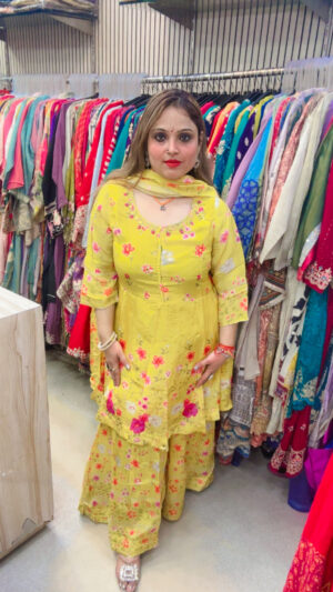 Pure Crepe Sharara Suit with Digital Print & Dupatta