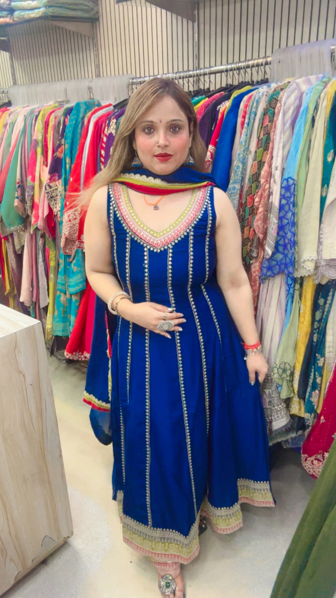 Premium Chinon Anarkali Suit with Heavy Embroidery & Dupatta - Image 2