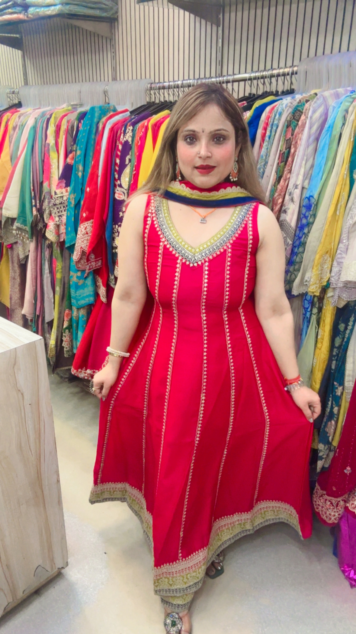 Premium Chinon Anarkali Suit with Heavy Embroidery & Dupatta