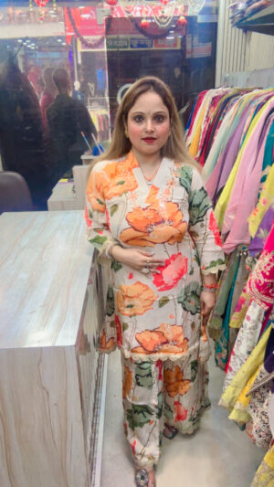 Pure Crepe Co-Ord Set with Embroidery