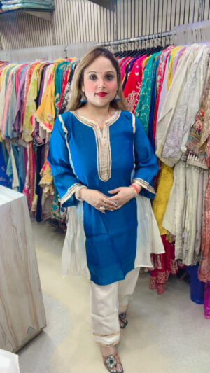 Mul Chanderi Co-Ord Set with Gotta Patti Work