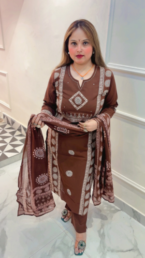 Pure Cotton Digital Print Suit – A-Line Pattern with Dupatta