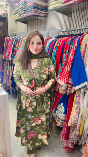Pure Mul Cotton A-Line Suit – Floral Print with Dupatta