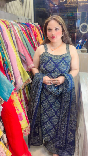 Cotton Suit Set for Women – Printed Straight Kurti Palazzo with Dupatta | Elegant Ethnic Wear