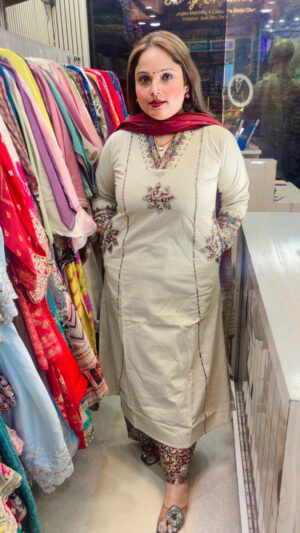 Cotton Suit Set for Women – Straight Kurti Palazzo with Dupatta | Daily Wear Ethnic Cotton Dress