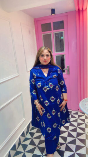 Elegant Pure Cotton Co-Ord Set with Patola Print & Dupatta for Women