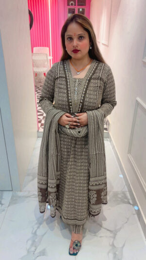Elegant Pure Cotton Anarkali Suit with Heavy Work & Dupatta for Women