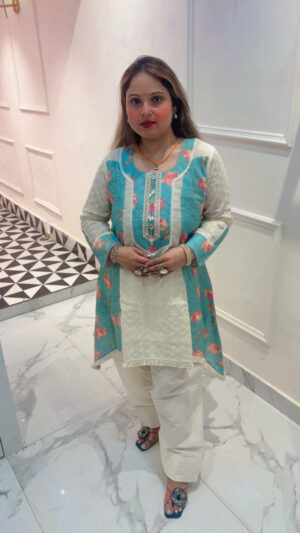 Elegant Pure Cotton Farshi Salwar Suit with Heavy Work for Women