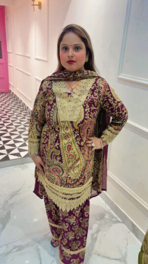 Elegant Pure Cotton Printed Farshi Salwar Suit with Dupatta for Women