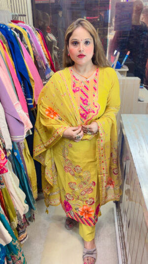 Elegant Pure Mul Cotton Pant Suit with Digital Print, Embroidery & Dupatta for Women