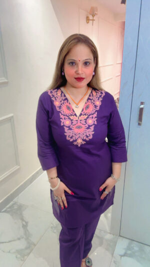 Elegant Cotton Co-Ord Set with Embroidery Work for Women