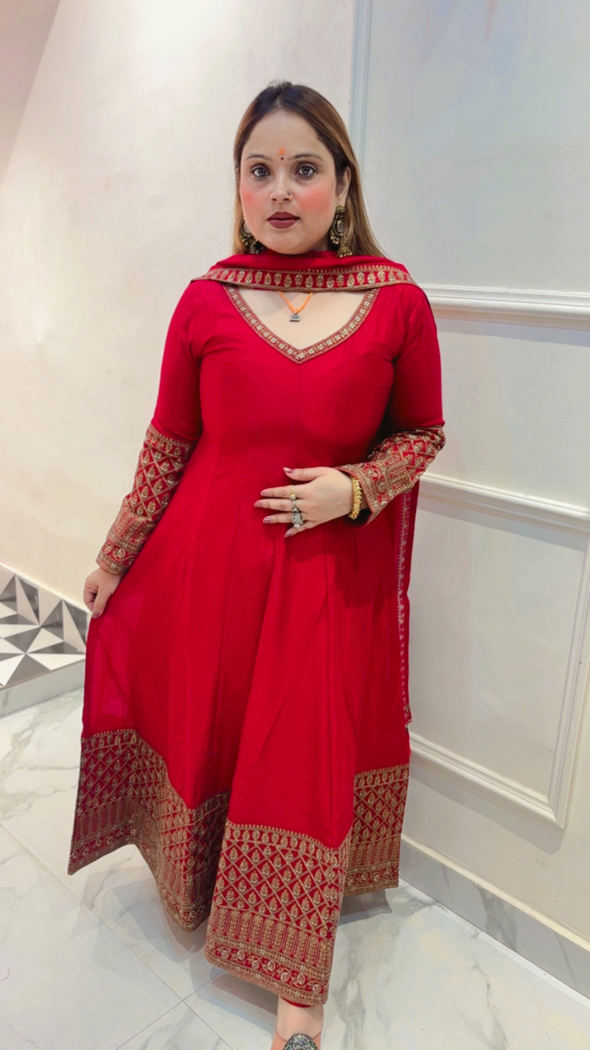 Pure Silk Anarkali Suit with Dupatta – Elegant Traditional Wear
