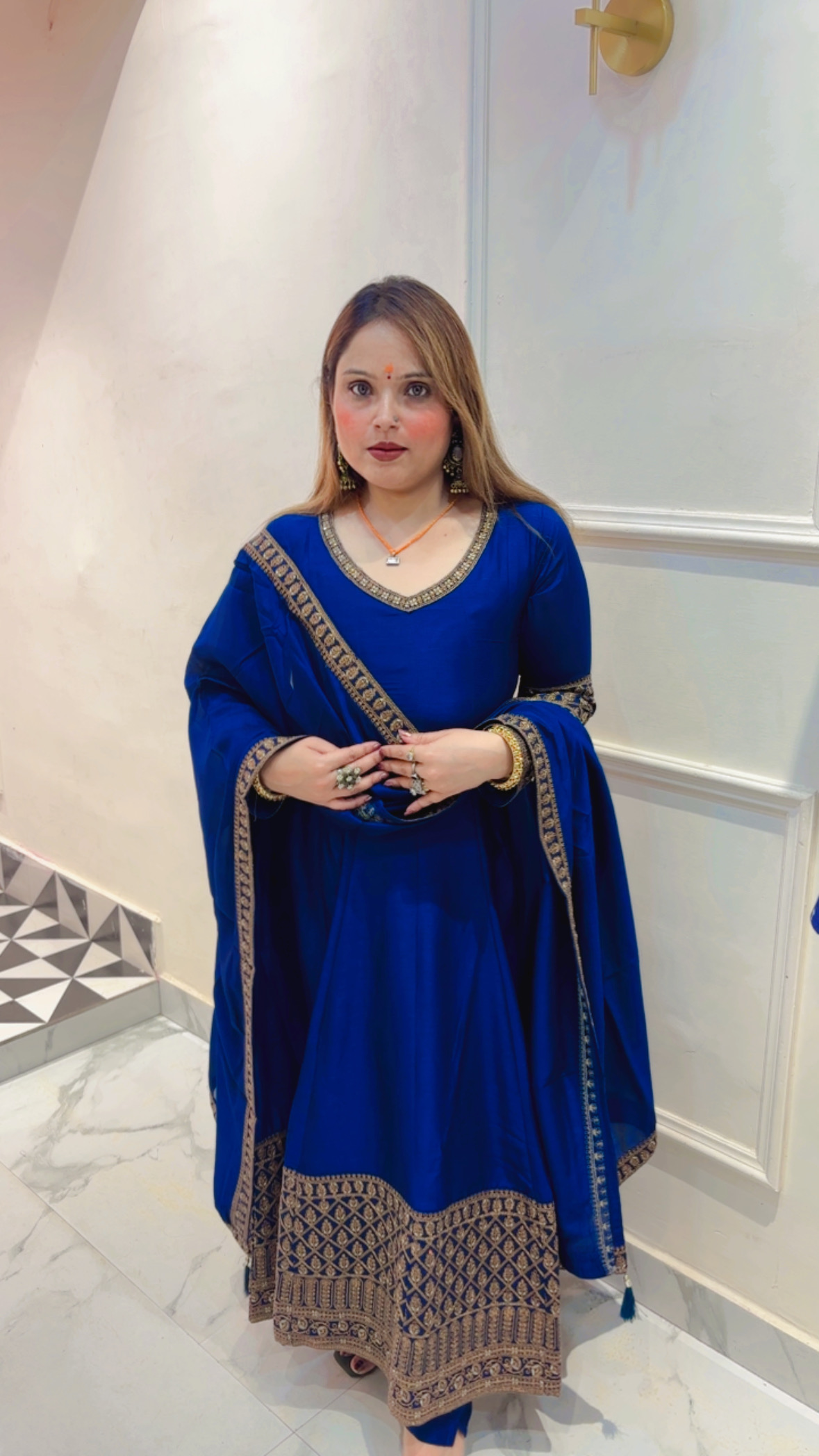 Pure Silk Anarkali Suit with Dupatta – Elegant Traditional Wear - Image 3
