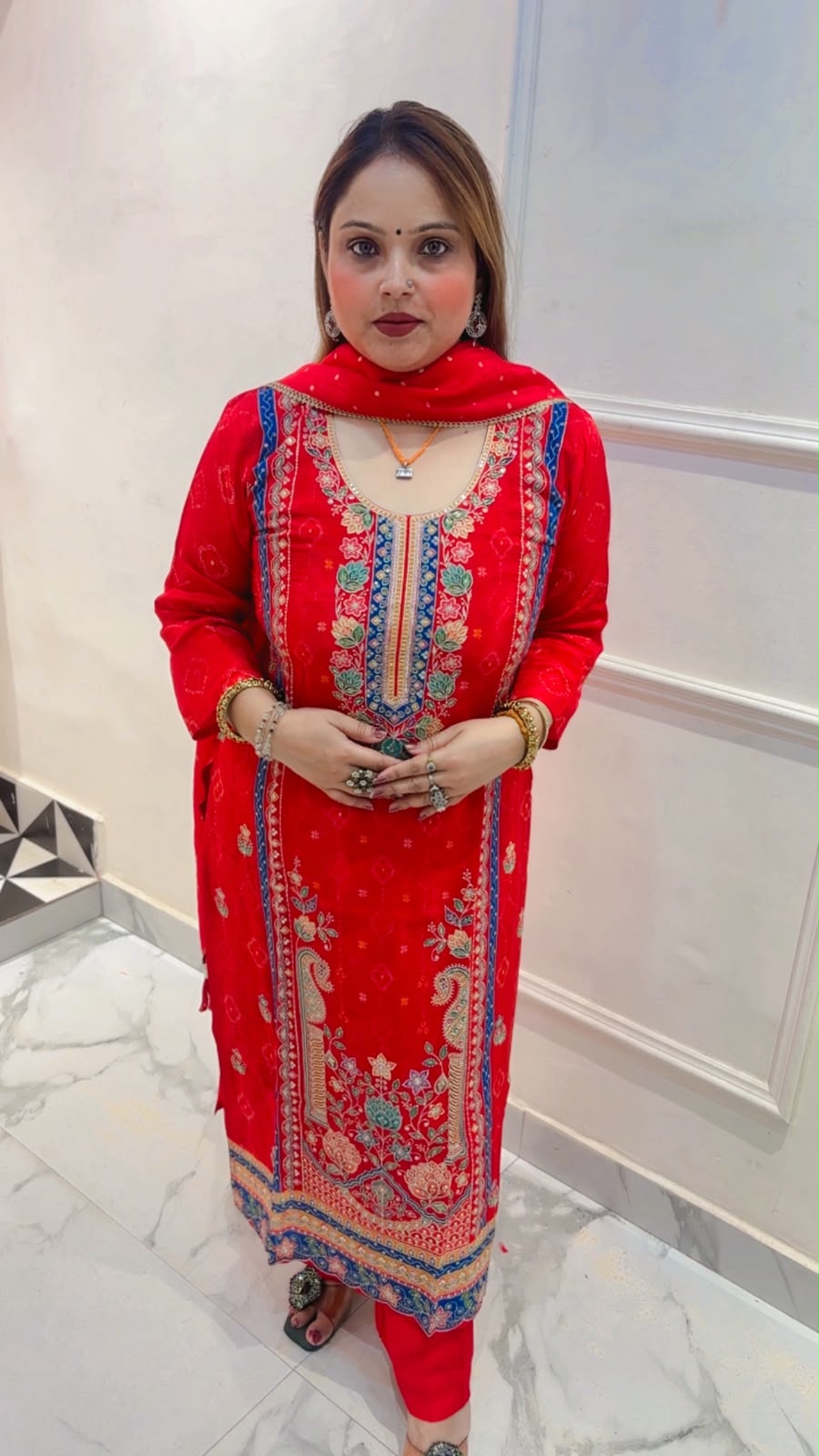Premium Crepe Heavy Work Pant Suit with Dupatta