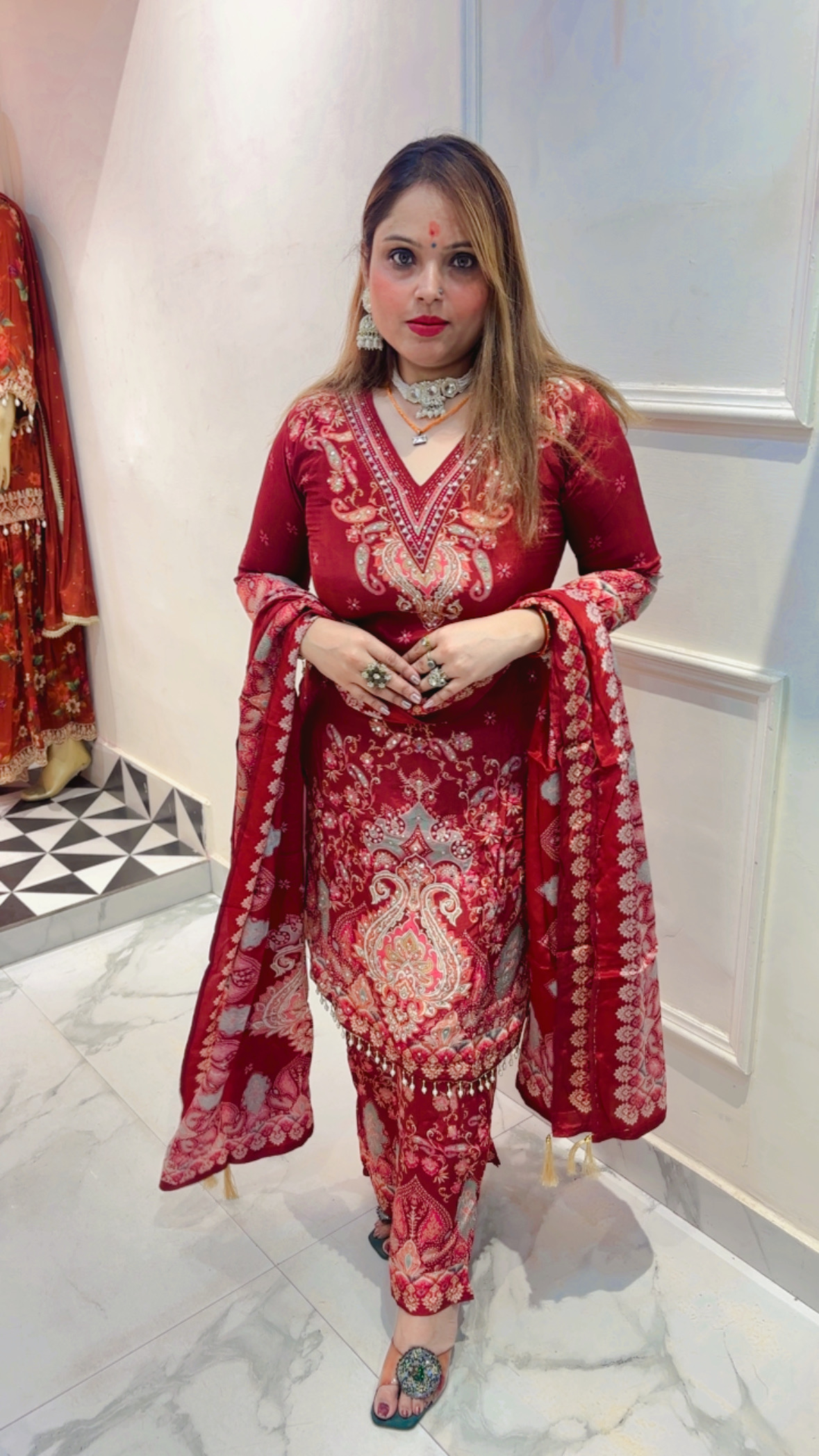 Pure Crepe Palazzo Suit with Digital Print & Dupatta