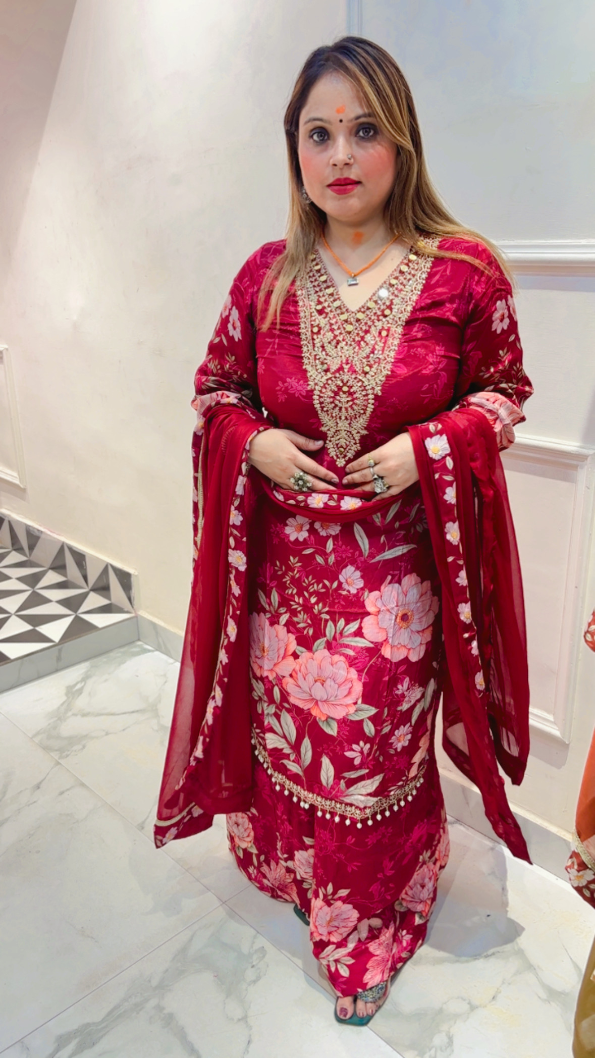 Pure Crepe Palazzo Suit with Digital Print & Dupatta