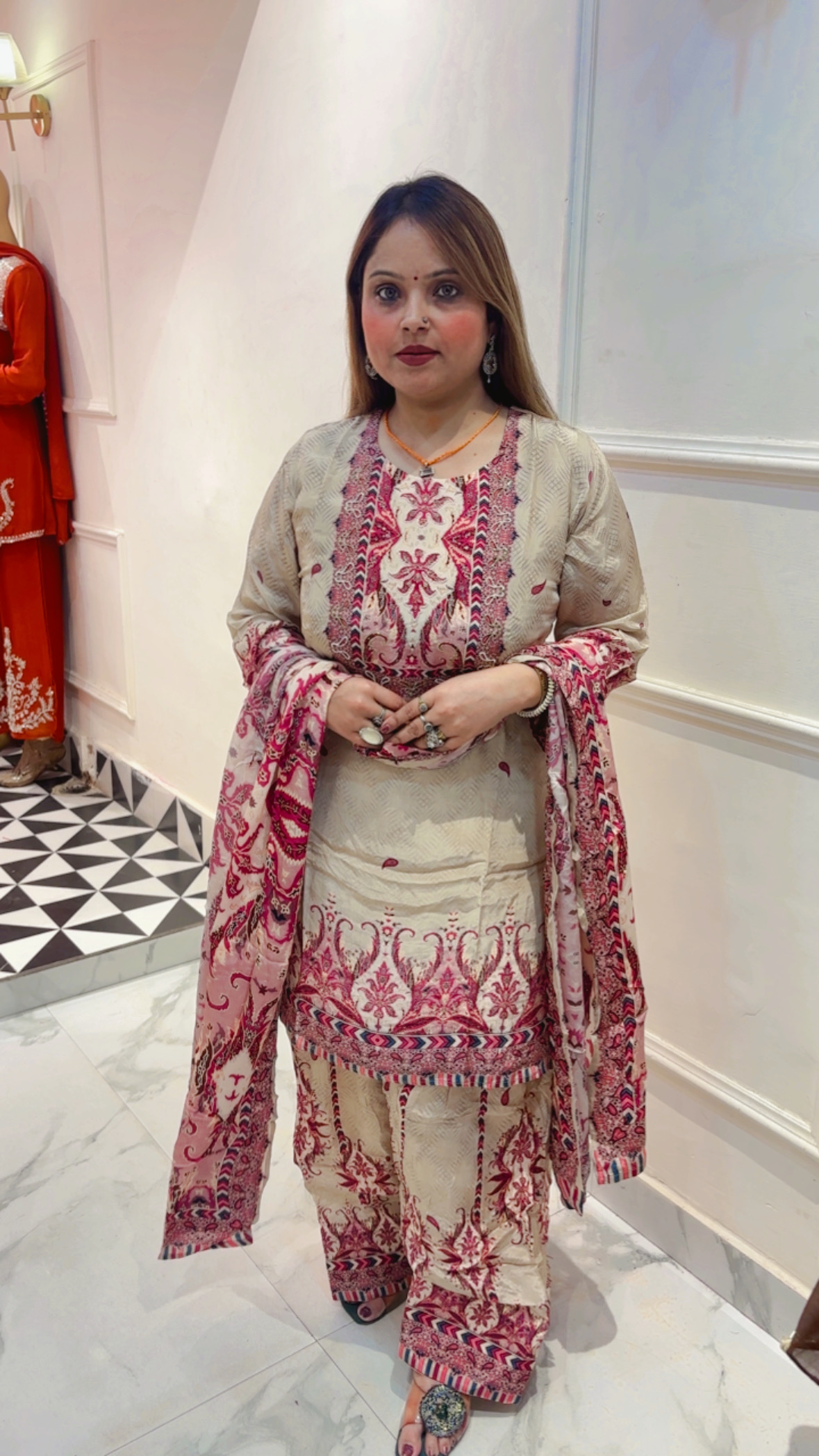 Pure Crepe Palazzo Suit with Digital Print & Dupatta